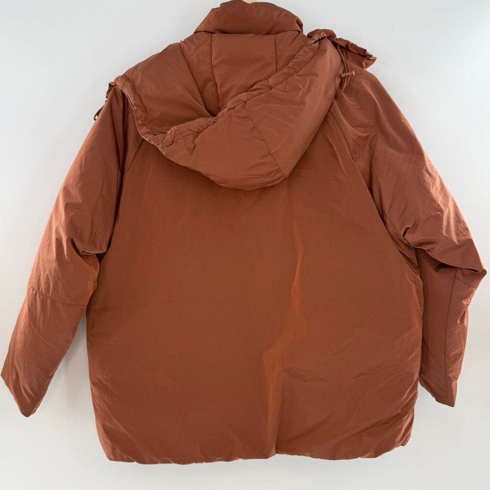 Moussy Puffer Jacket Detachable Hood Insulated Terracotta Free/ One Size - Picture 2 of 15